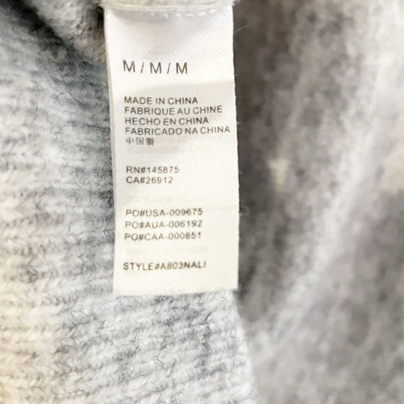 Amuse Society Gray Aline Knit Sweater in Light Grey with White Stripes Size M - Picture 10 of 10